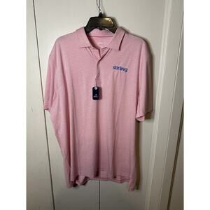johnnie-o Golf Polo Pink and White Stripes XL Stirling